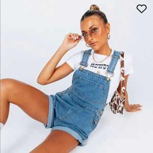 NWT Princess Polly Kacey Overalls Blue Denim